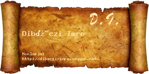 Dibáczi Imre névjegykártya